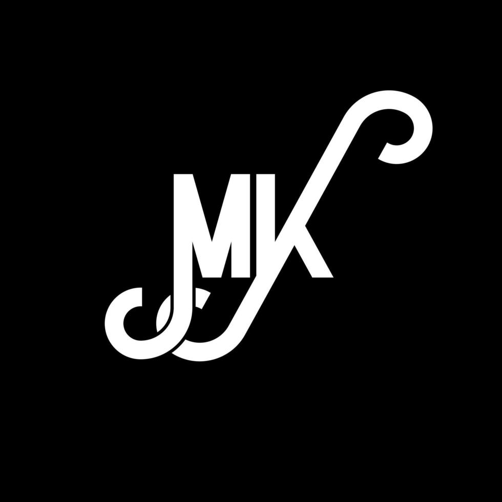 diseño del logotipo de la letra mk. icono del logotipo mk de letras iniciales. plantilla de diseño de logotipo mínimo mk de letra abstracta. vector de diseño de letras mk con colores negros. logotipo mk