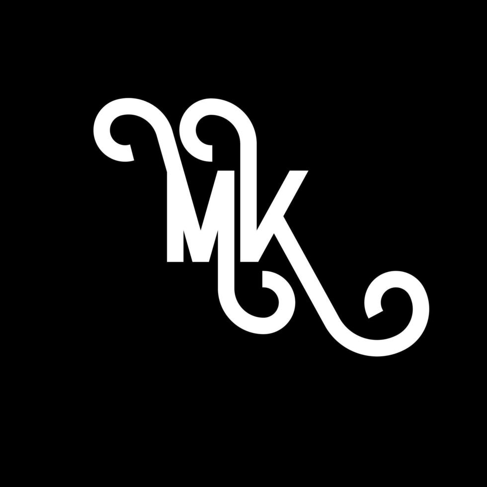 MK Letter Logo Design. Initial letters MK logo icon. Abstract letter MK minimal logo design template. M K letter design vector with black colors. mk logo