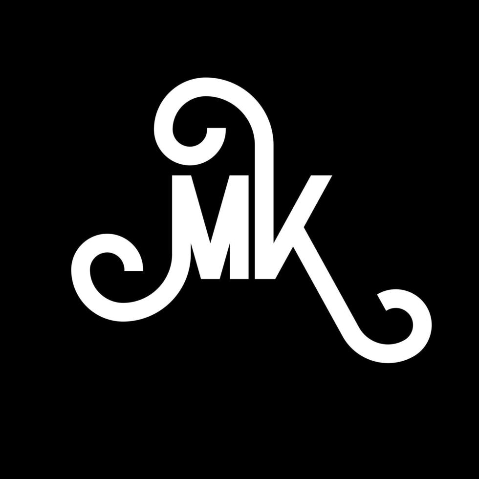 diseño del logotipo de la letra mk. icono del logotipo mk de letras iniciales. plantilla de diseño de logotipo mínimo mk de letra abstracta. vector de diseño de letras mk con colores negros. logotipo mk