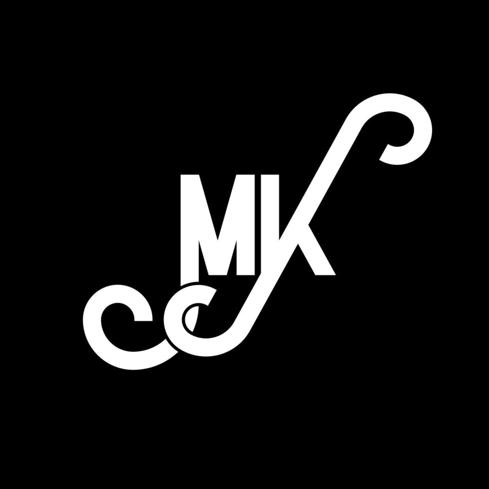 MK Letter Logo Design. Initial letters MK logo icon. Abstract letter MK minimal logo design template. M K letter design vector with black colors. mk logo