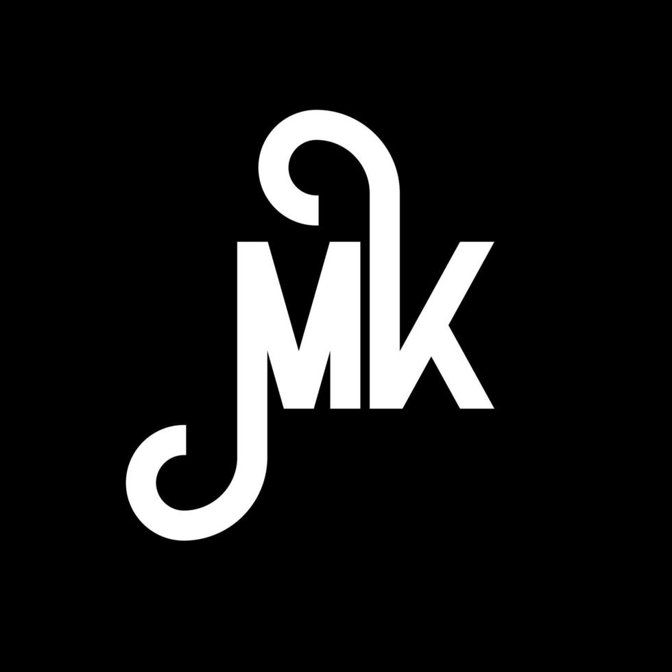 diseño del logotipo de la letra mk. icono del logotipo mk de letras iniciales. plantilla de diseño de logotipo mínimo mk de letra abstracta. vector de diseño de letras mk con colores negros. logotipo mk