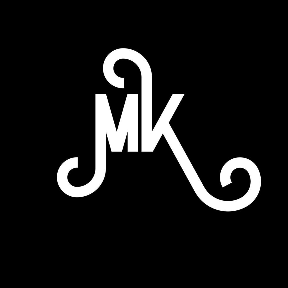 Premium Vector | Black and red of mk initial letter text