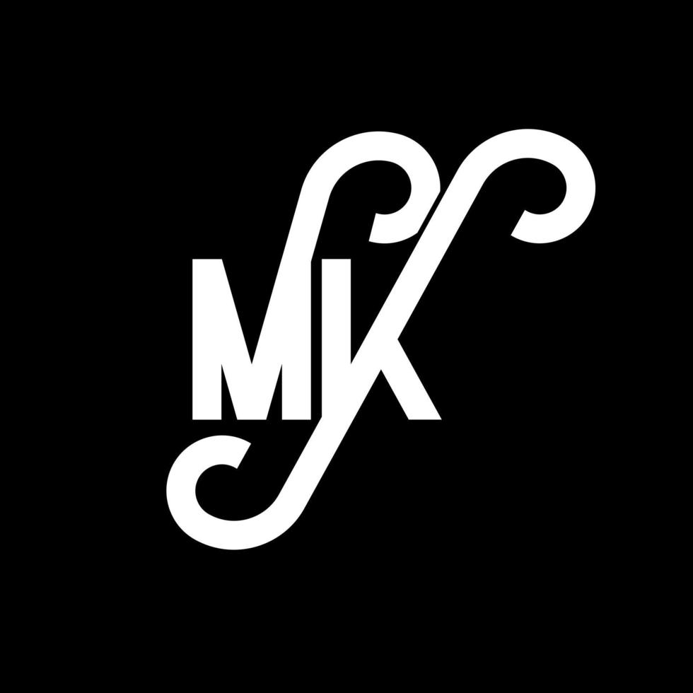 MK Letter Logo Design. Initial letters MK logo icon. Abstract letter MK minimal logo design template. M K letter design vector with black colors. mk logo