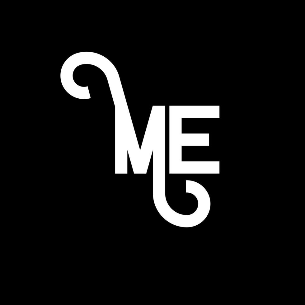 ME Letter Logo Design. Initial letters ME logo icon. Abstract letter ME minimal logo design template. M E letter design vector with black colors. me logo