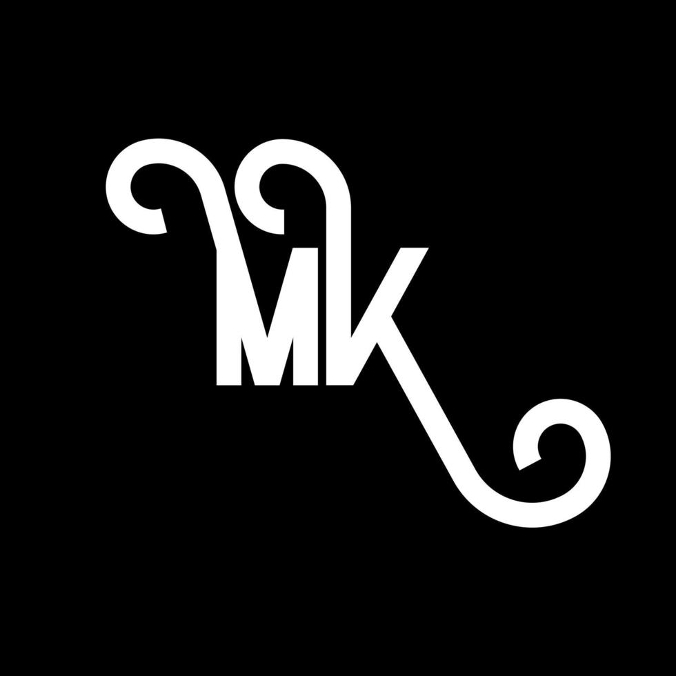 MK Letter Logo Design. Initial letters MK logo icon. Abstract letter MK minimal logo design template. M K letter design vector with black colors. mk logo