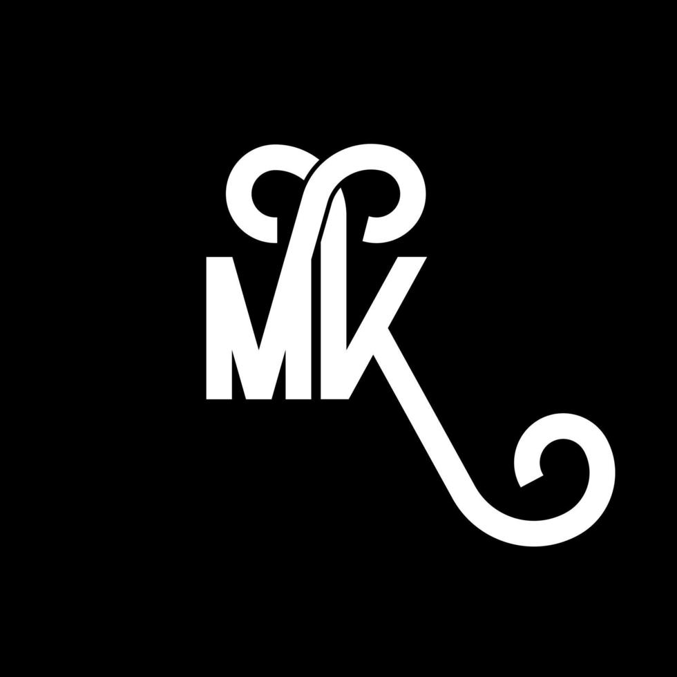 diseño del logotipo de la letra mk. icono del logotipo mk de letras iniciales. plantilla de diseño de logotipo mínimo mk de letra abstracta. vector de diseño de letras mk con colores negros. logotipo mk