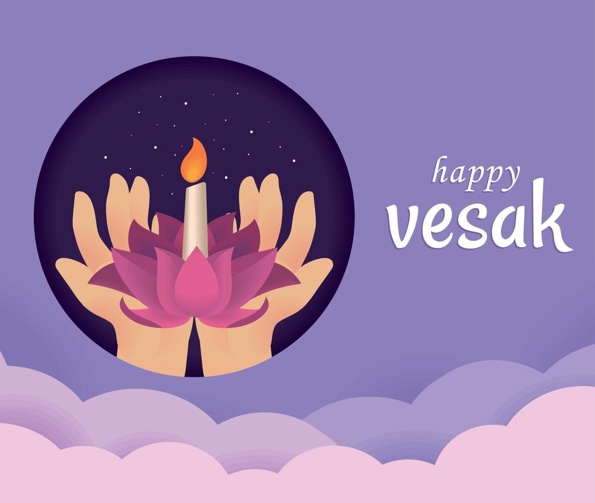 happy vesak card vector