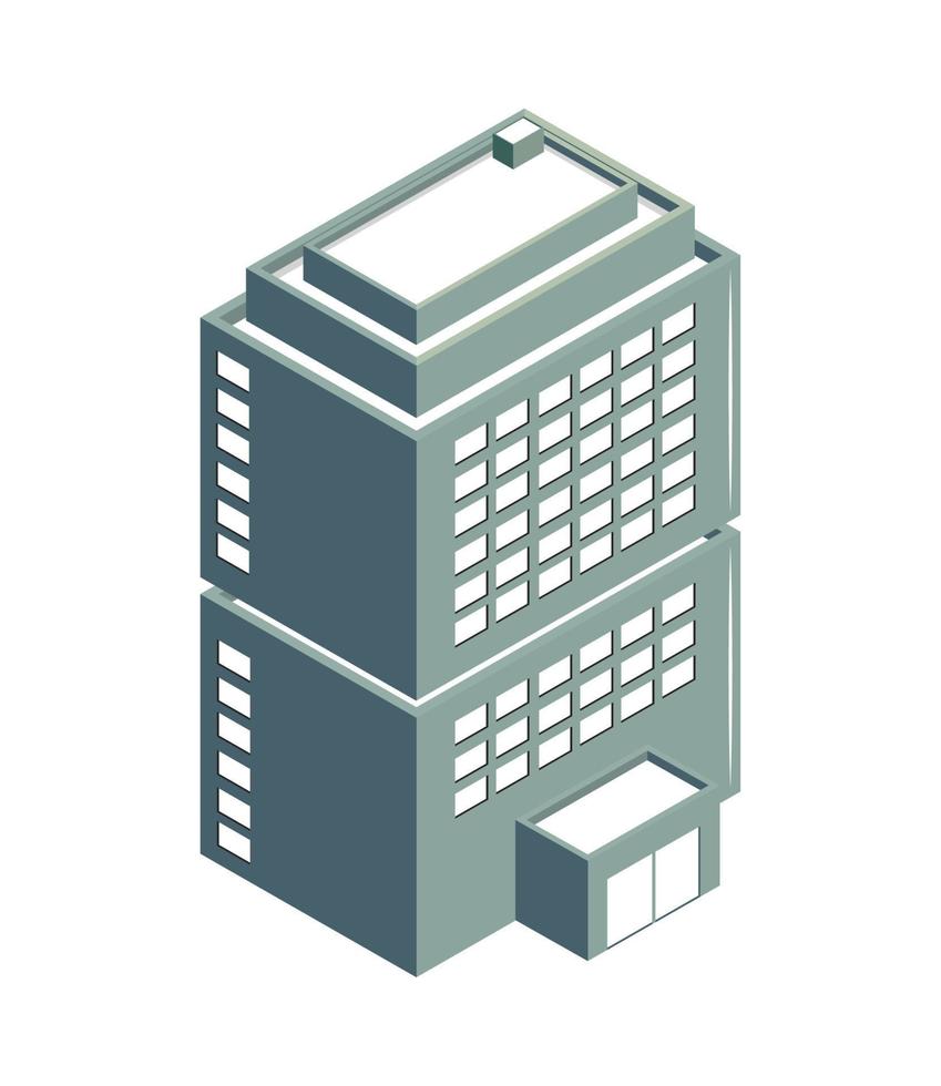 isometric city building vector