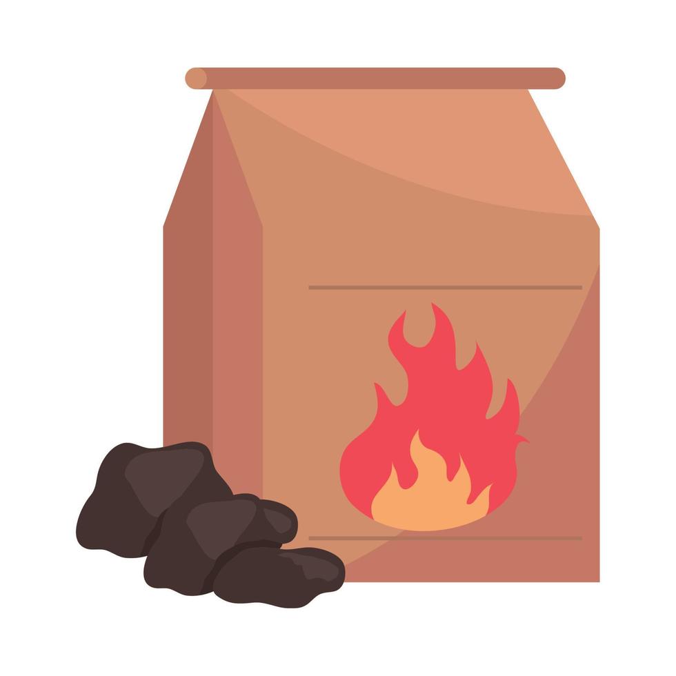 charcoal in paper bag vector