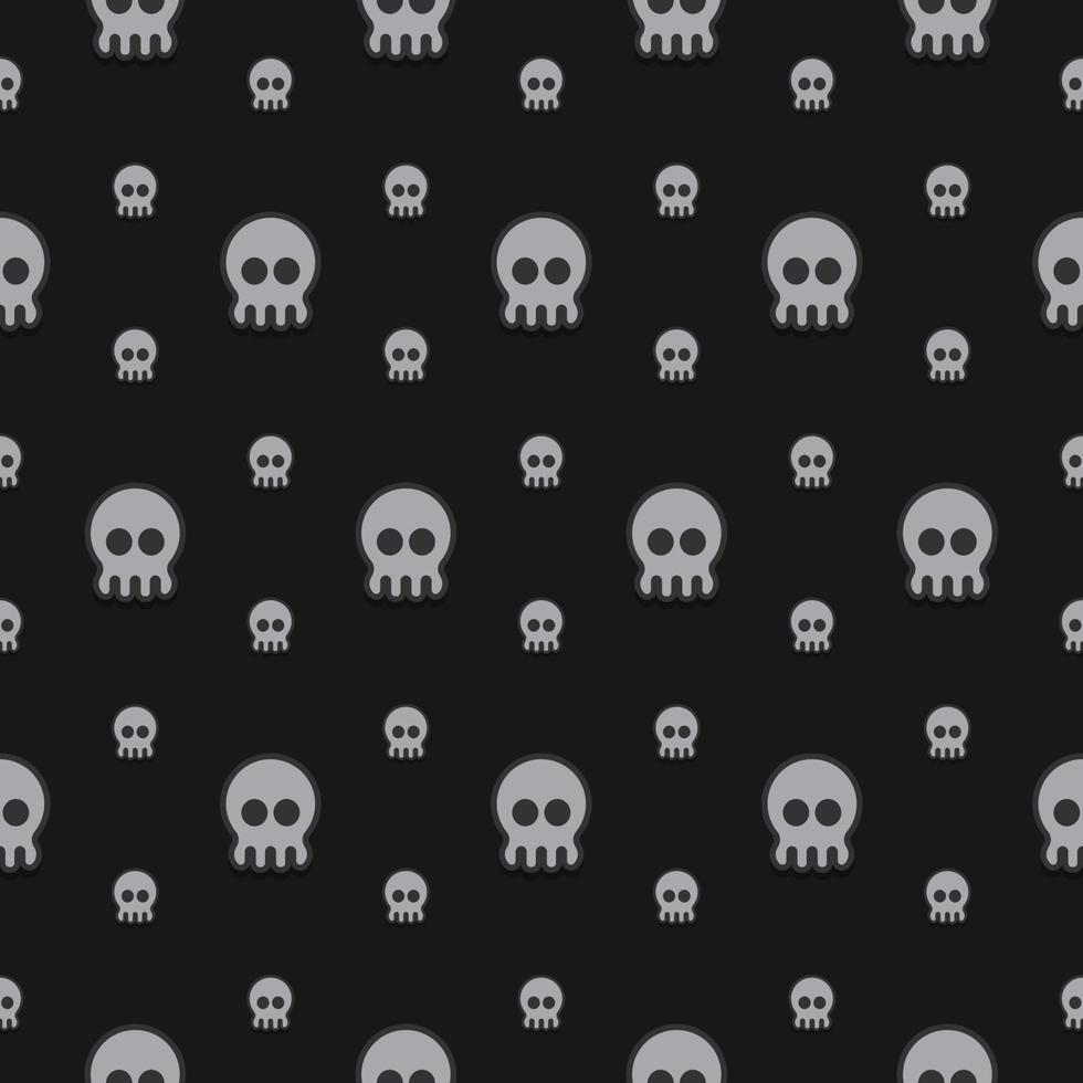 skull seamless pattern with black background vector