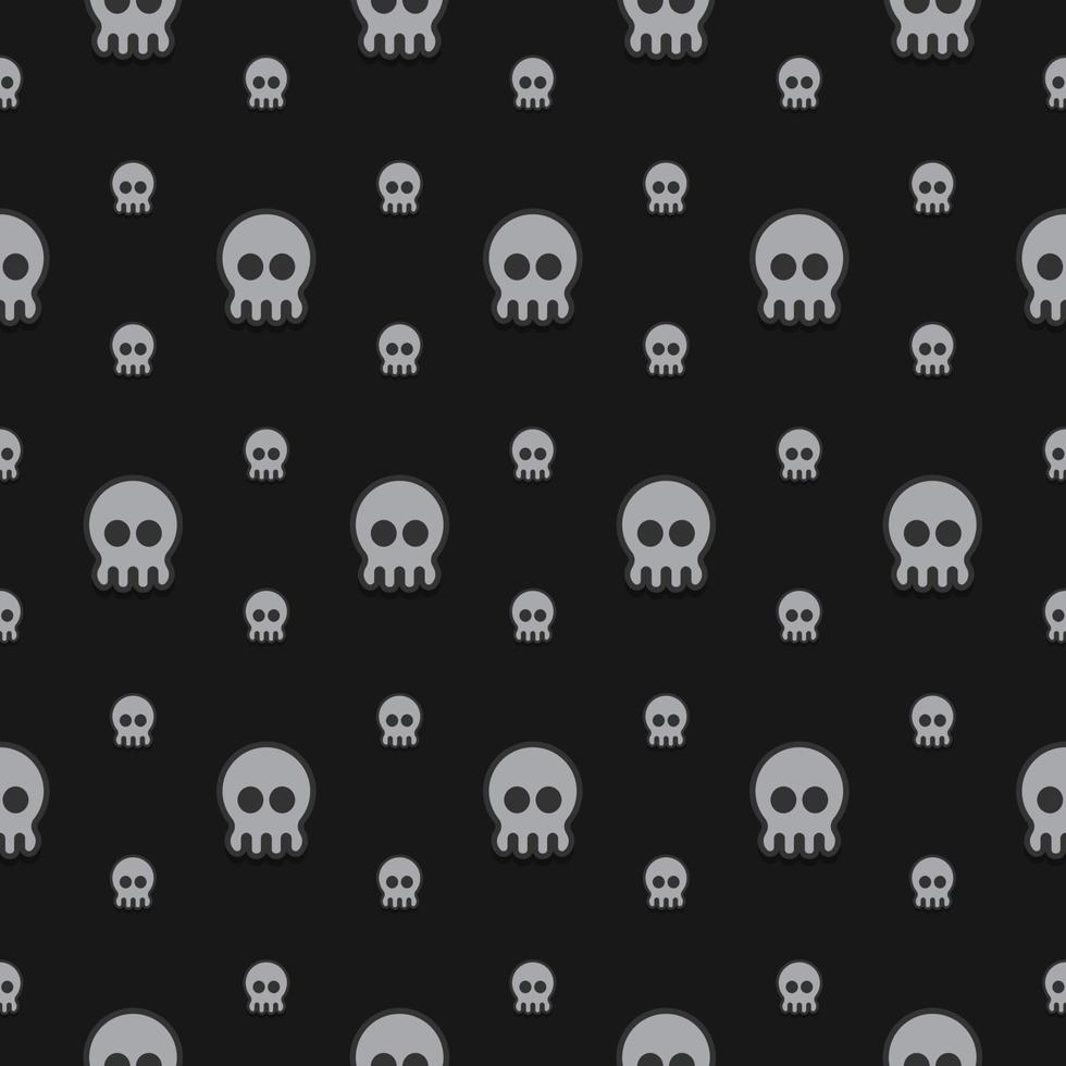 skull seamless pattern with black background vector