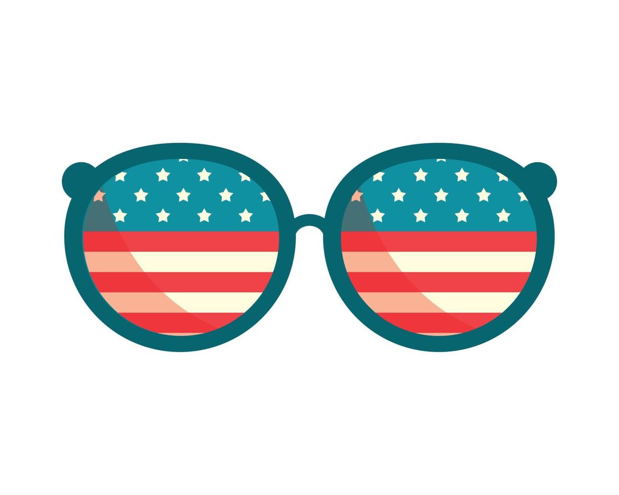 sunglasses USA flag vector