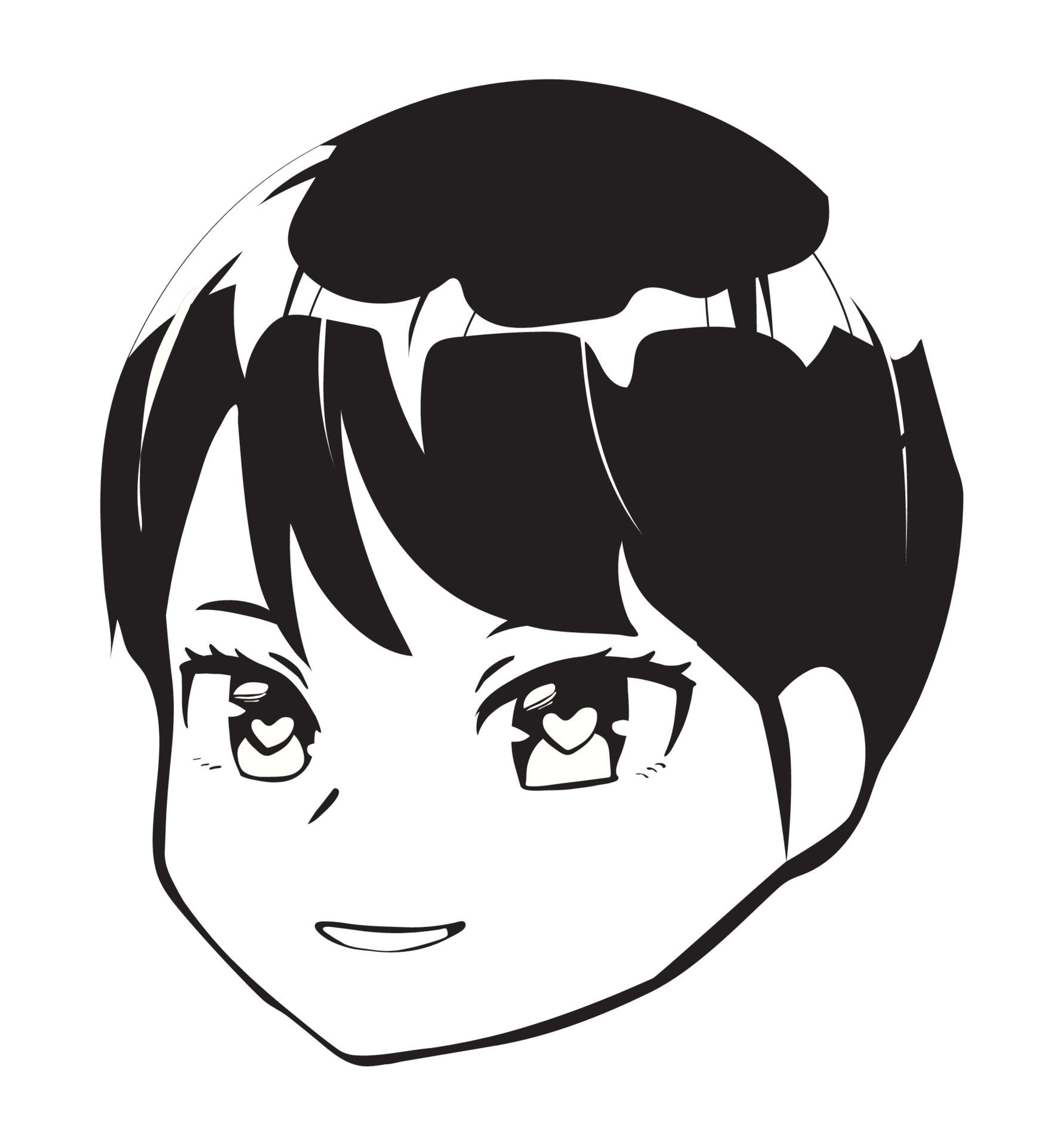 Black And White Library Anime Clipart Anime Face - Anime Face