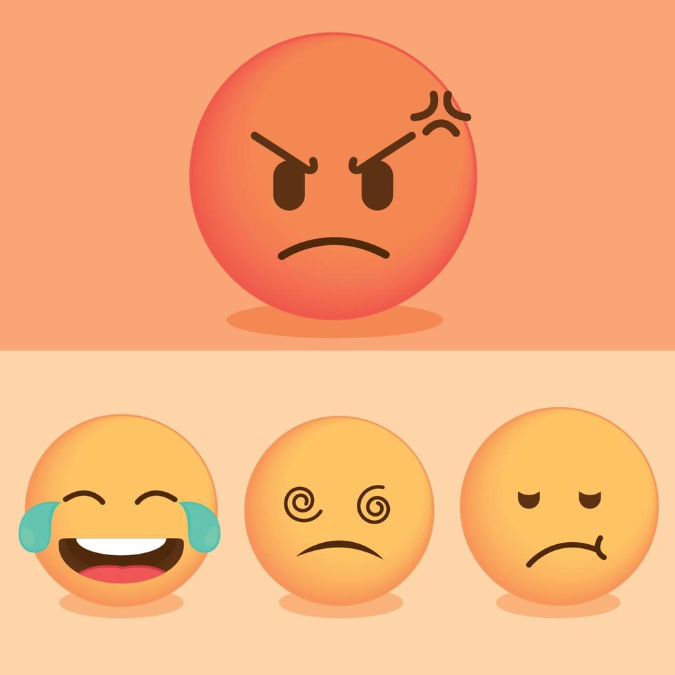 conjunto de iconos de emoji vector