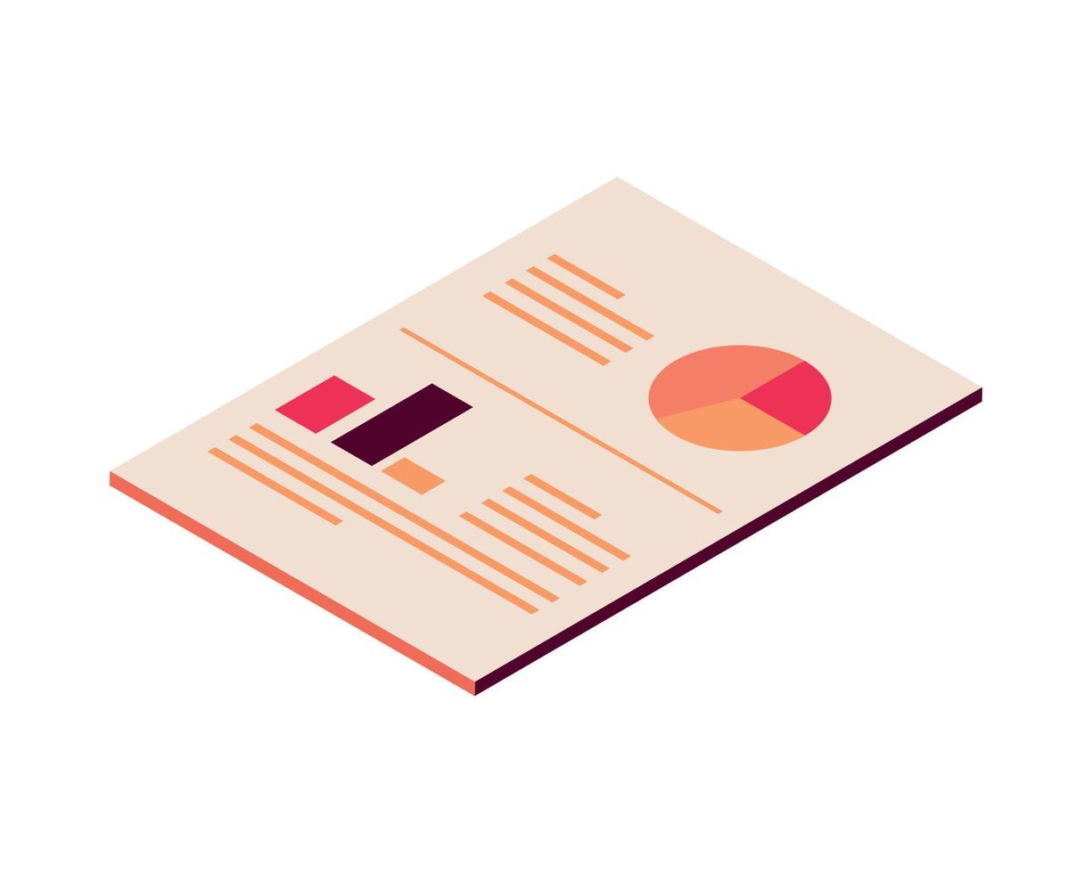 isometric financial diagram vector