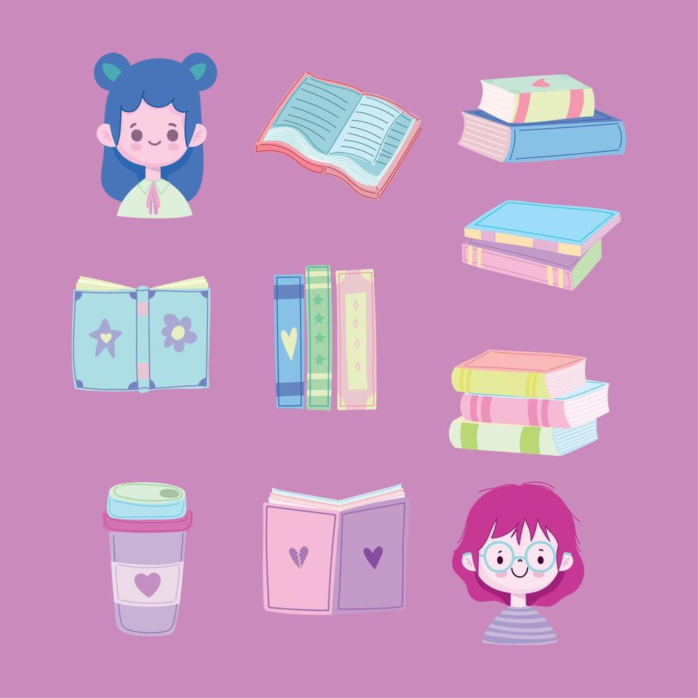 set of book day vector