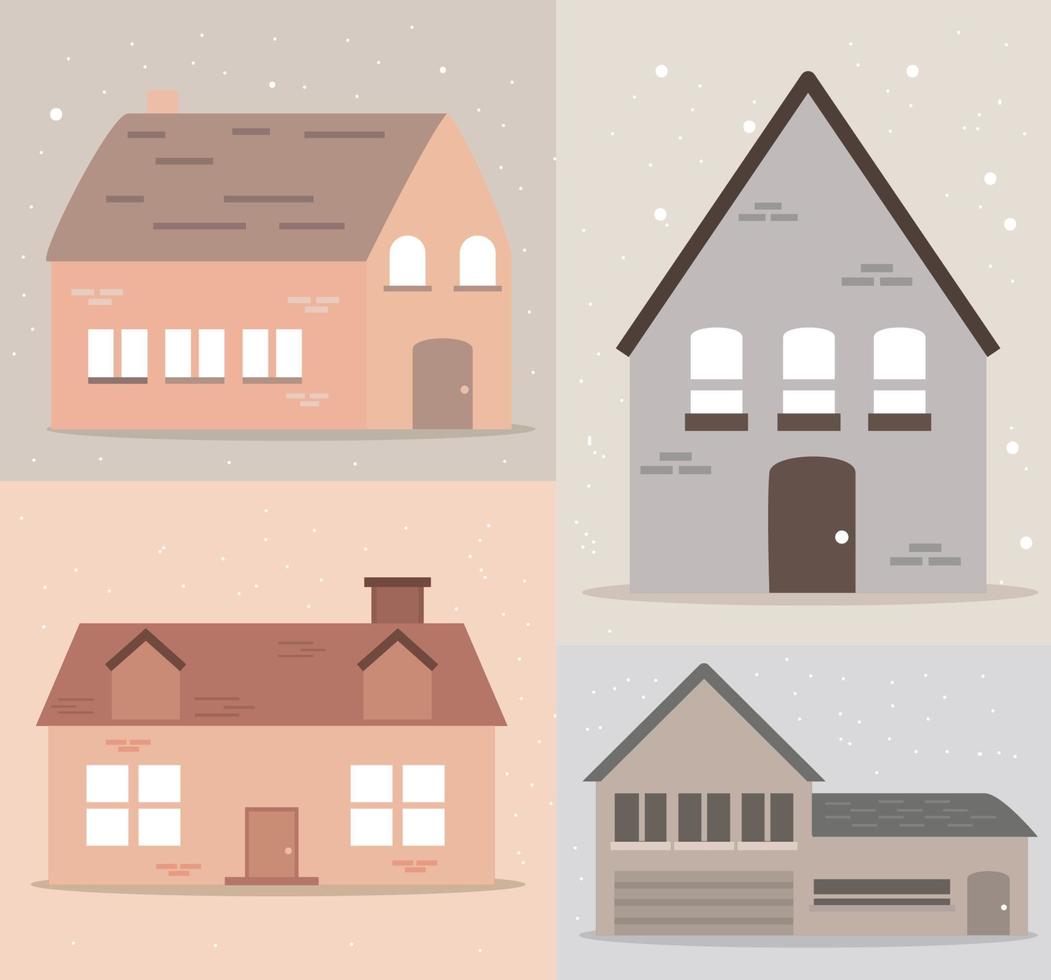 set different houses vector