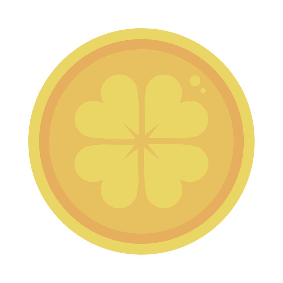 gold coin with clover vector