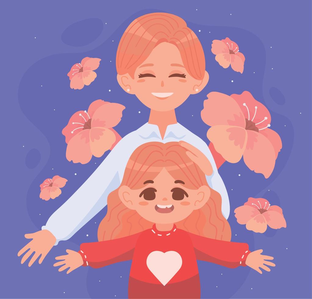 mother and daughter vector