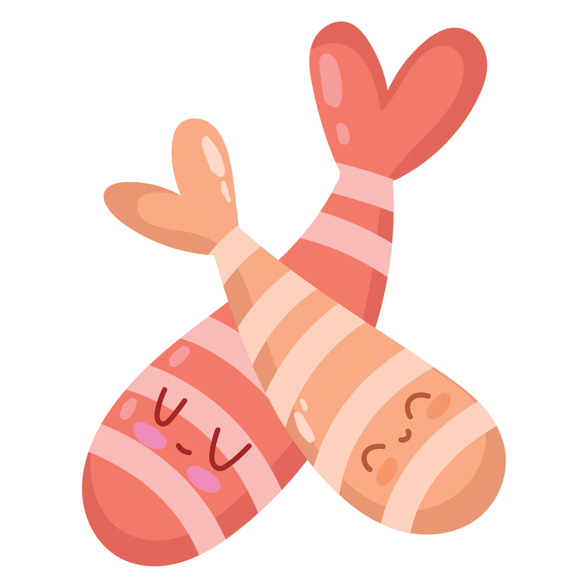 kawaii food shrimp 10470967 Vector Art at Vecteezy