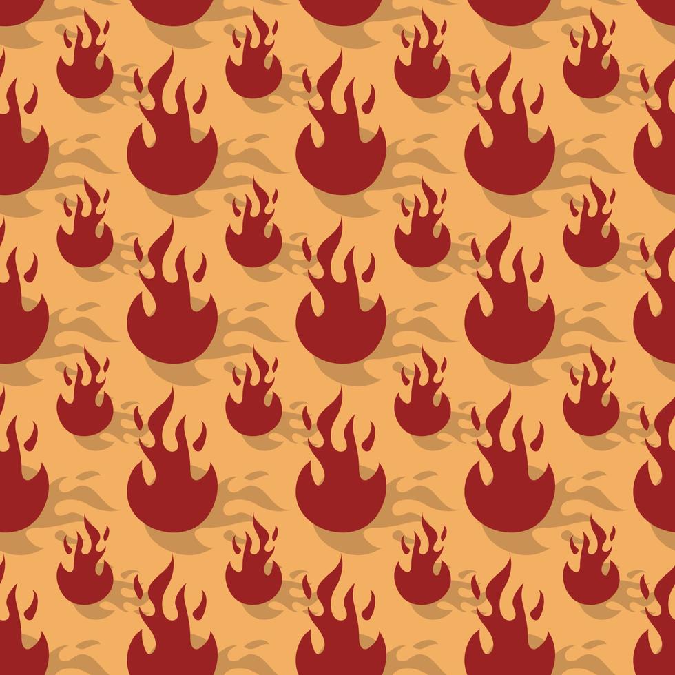 Cartoon fire seamless background vector