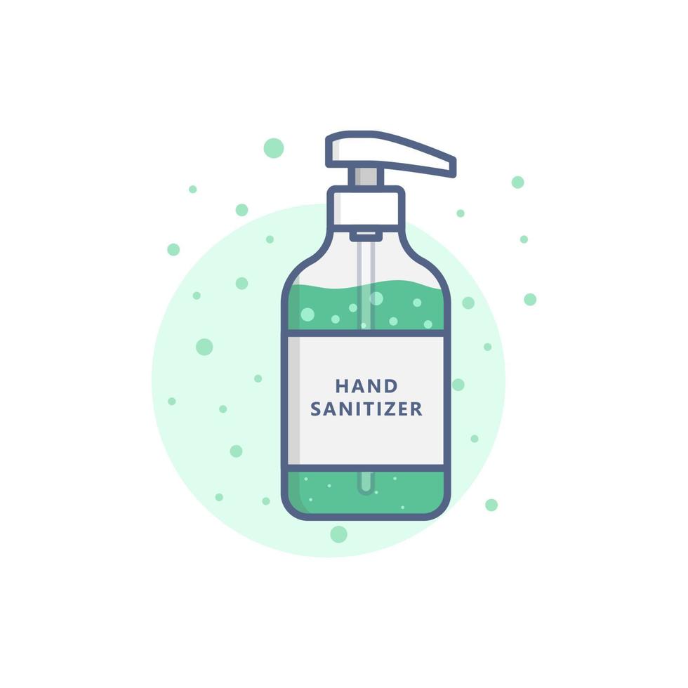 Set of Hand Sanitizer and Soap Simple Flat Illustration vector