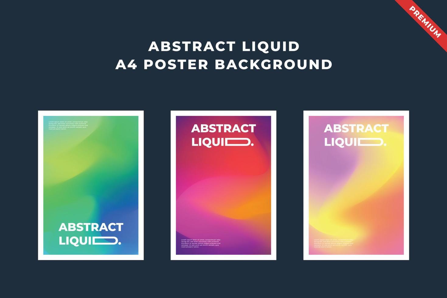 Modern abstract liqiud a4 poster background. Trendy gradient fluid. Editable and printable template vector