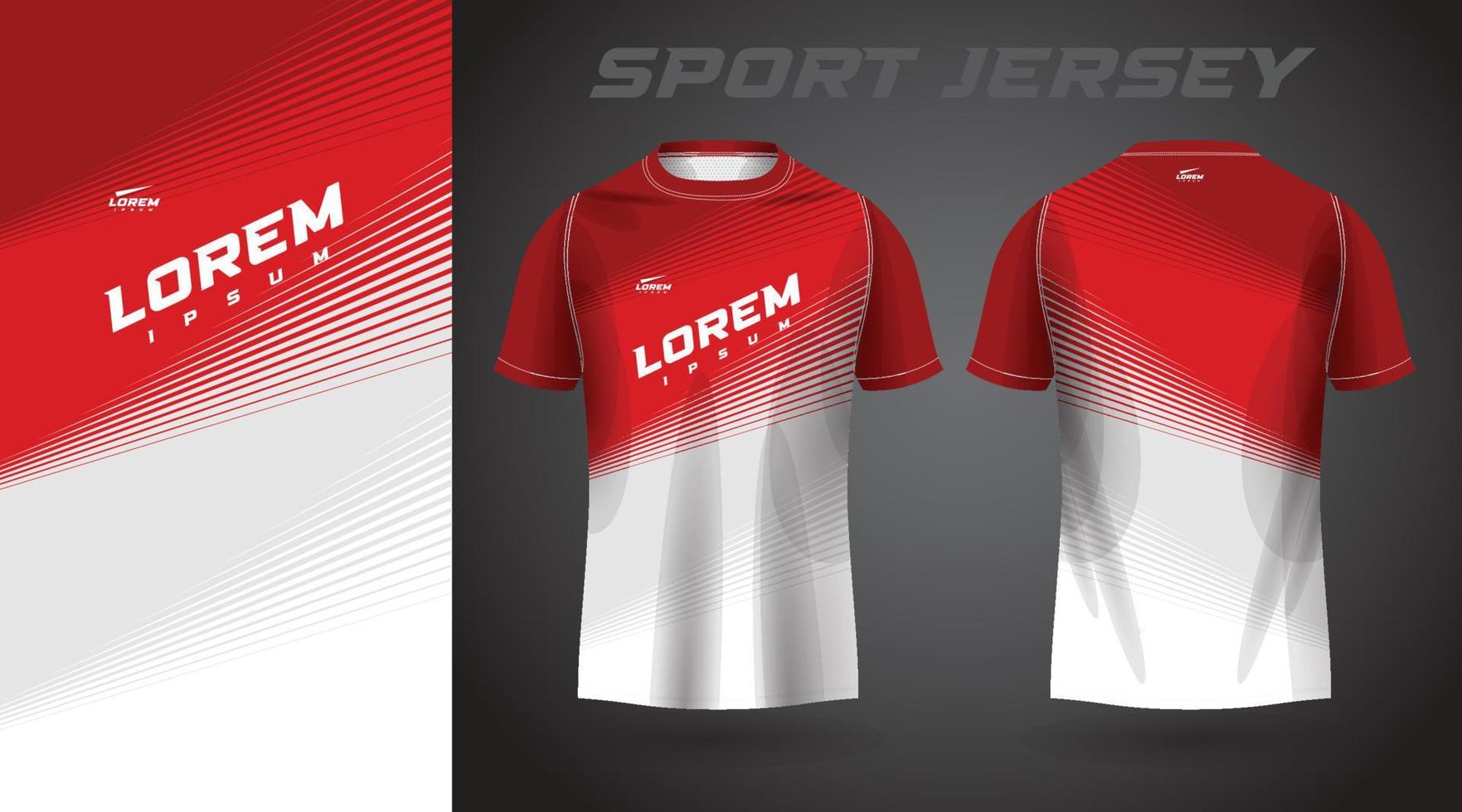 red white t-shirt sport jersey design vector