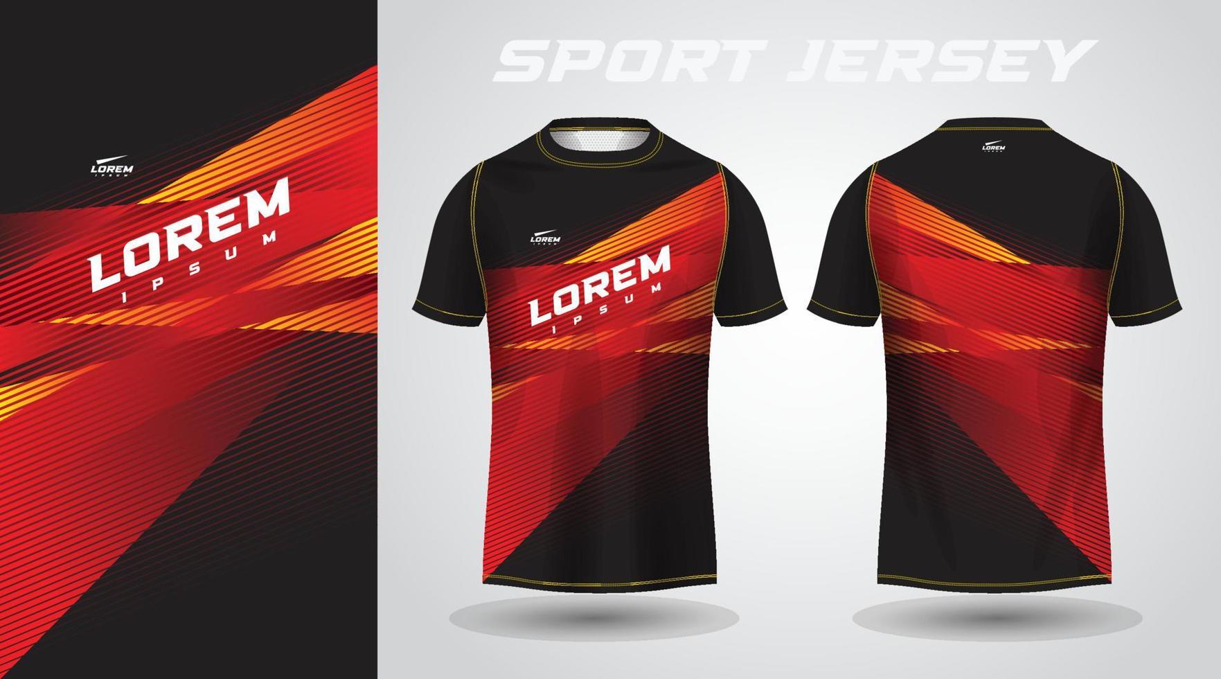 red black t-shirt sport jersey design vector