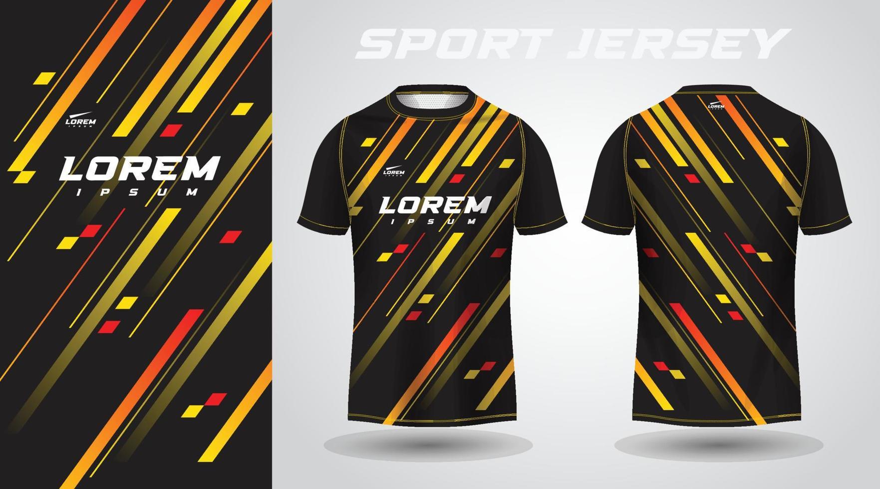 diseño de jersey deportivo de camiseta amarilla negra vector