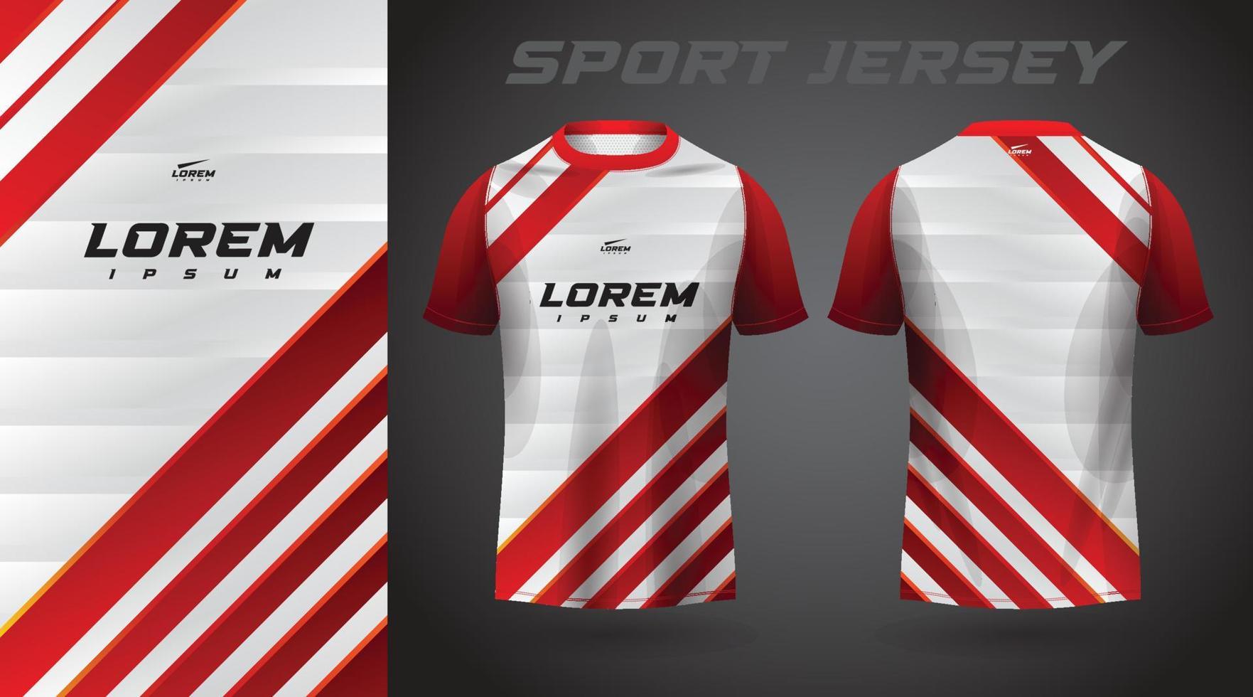 red white shirt sport jersey design vector