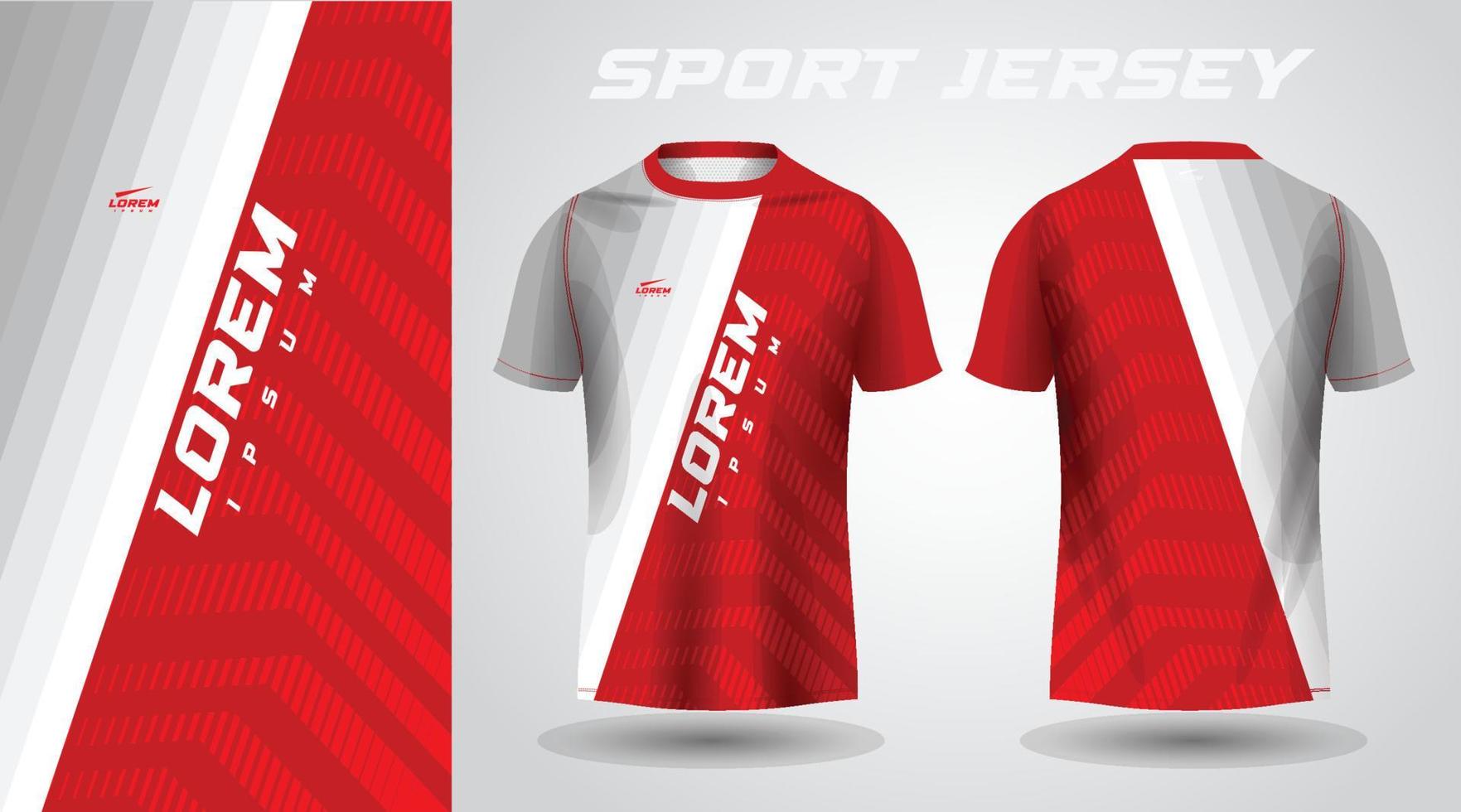 red white t-shirt sport jersey design vector