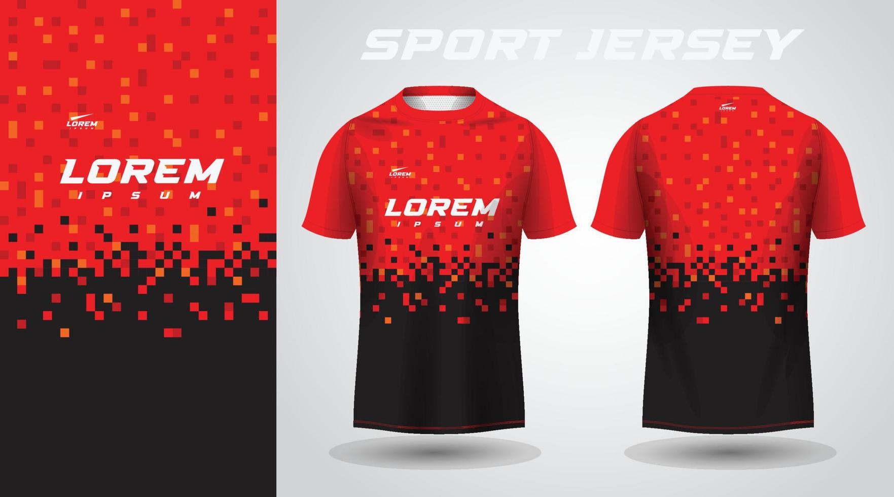 red black shirt sport jersey design vector