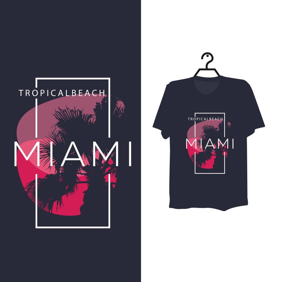 Diseño de camisetas de Miami Beach. vector