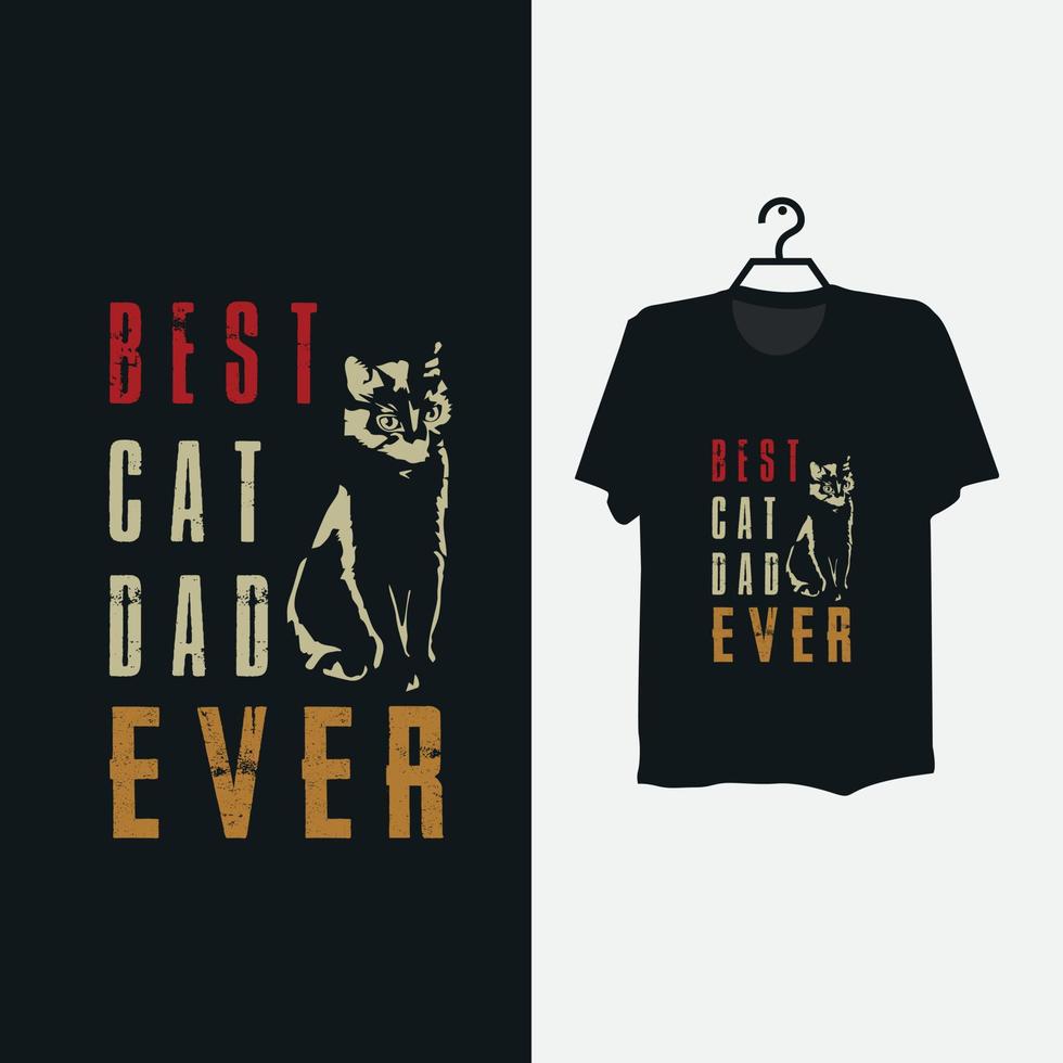 mejor diseño de camiseta de gato papá. vector