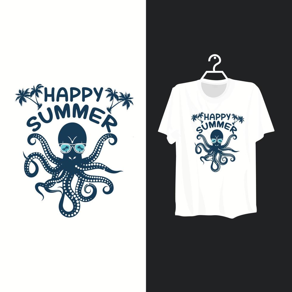 Happy summer t shirt design. vector