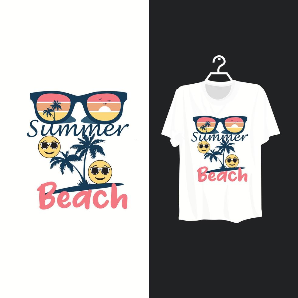 diseño de plantilla de camiseta de playa. vector