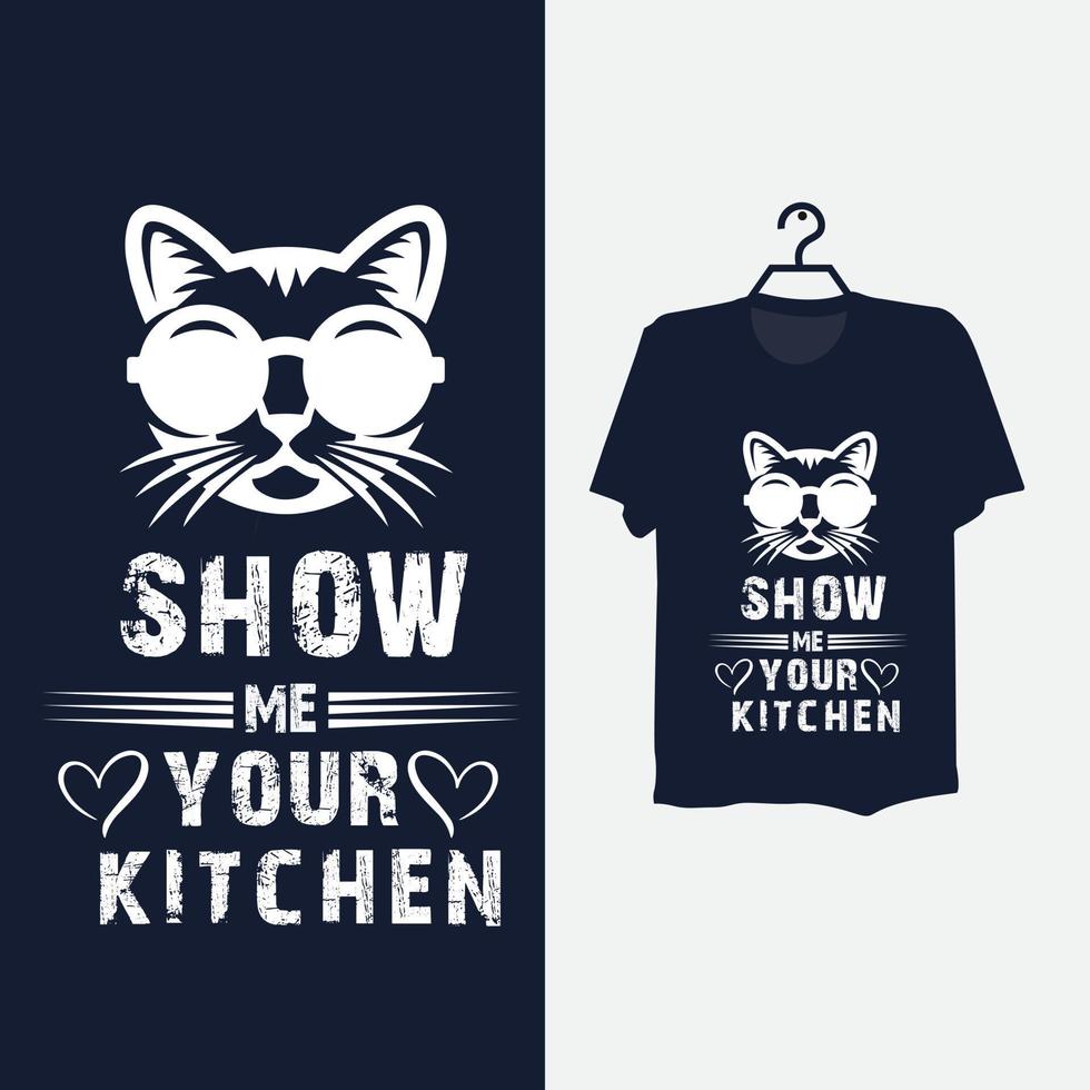 Creative cat t shirt design. vector