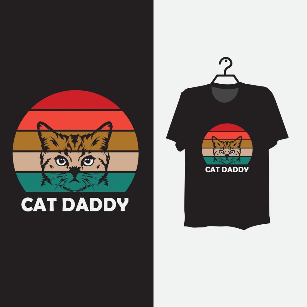 Creative cat t shirt design. vector