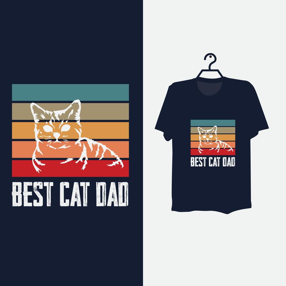 Creative cat t shirt design. vector