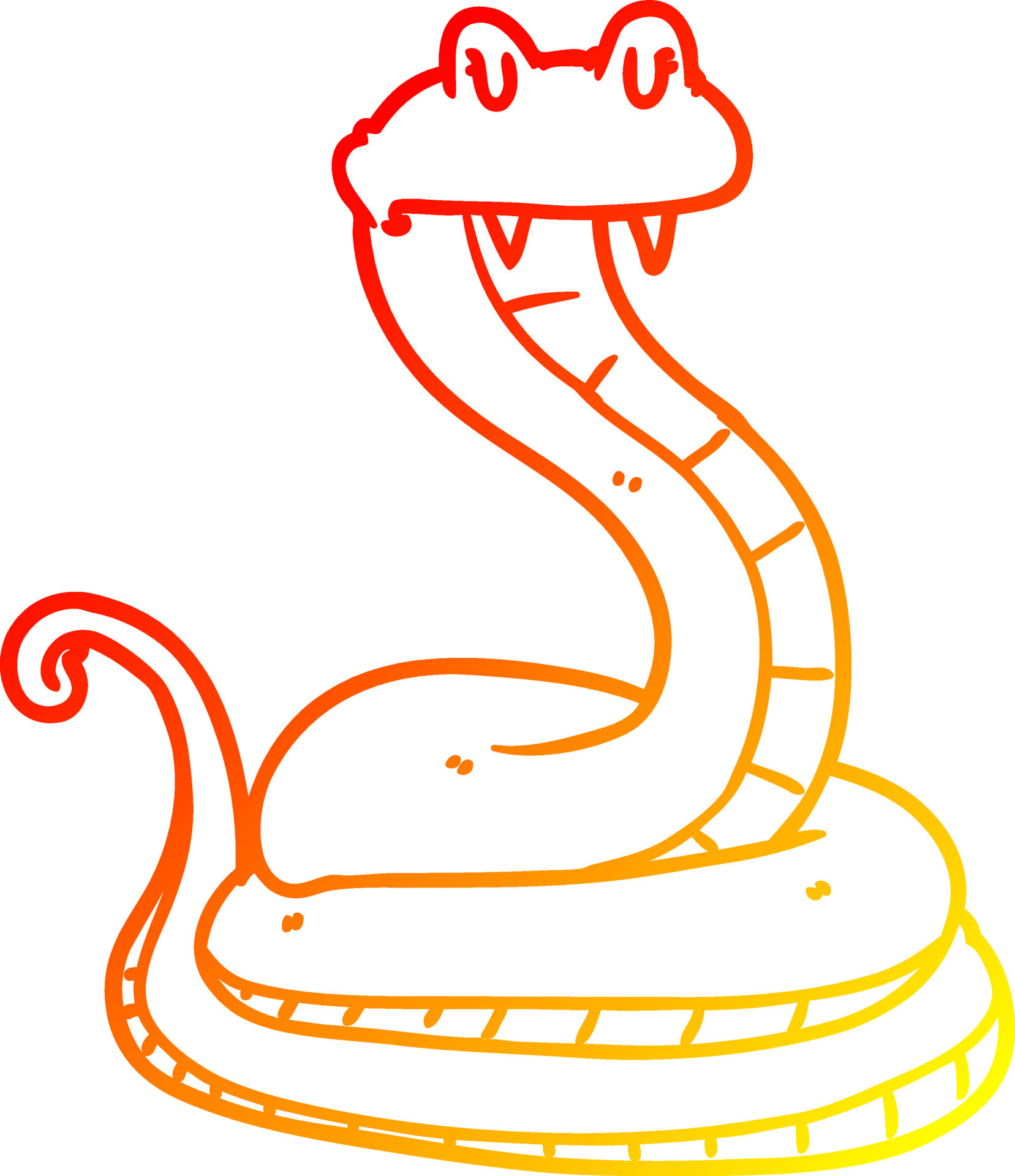 warm gradient line drawing cartoon snake 10471566 Vector Art at Vecteezy