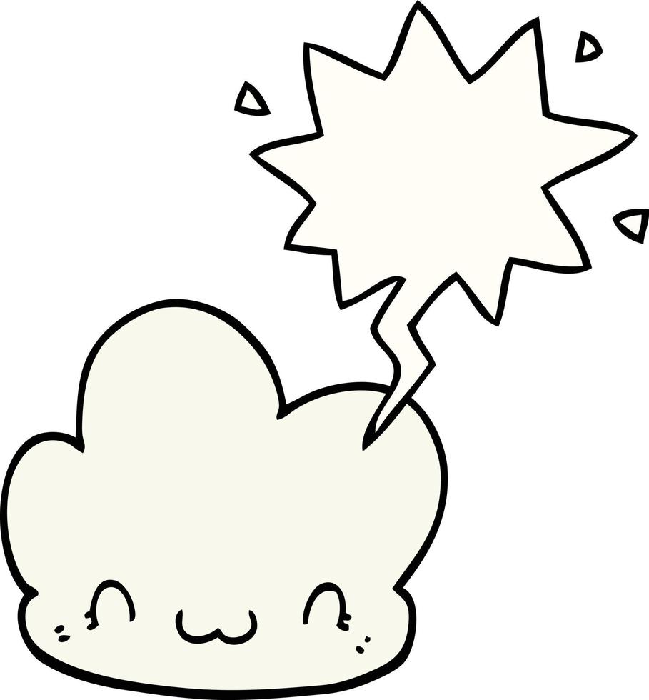 cartoon cloud and speech bubble vector