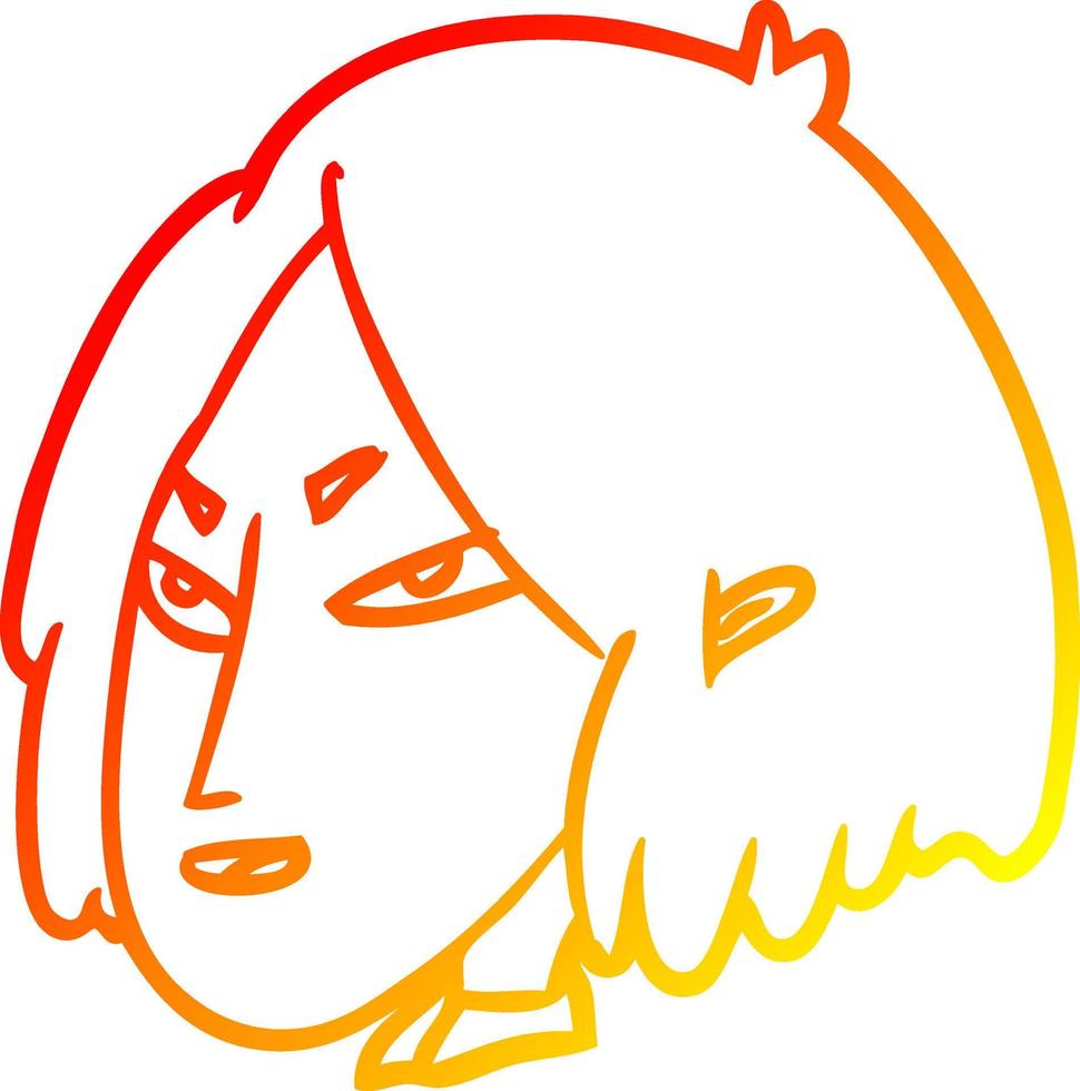 warm gradient line drawing woman vector