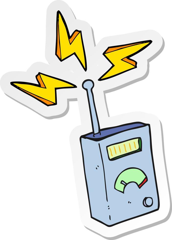 sticker of a cartoon scientific device vector