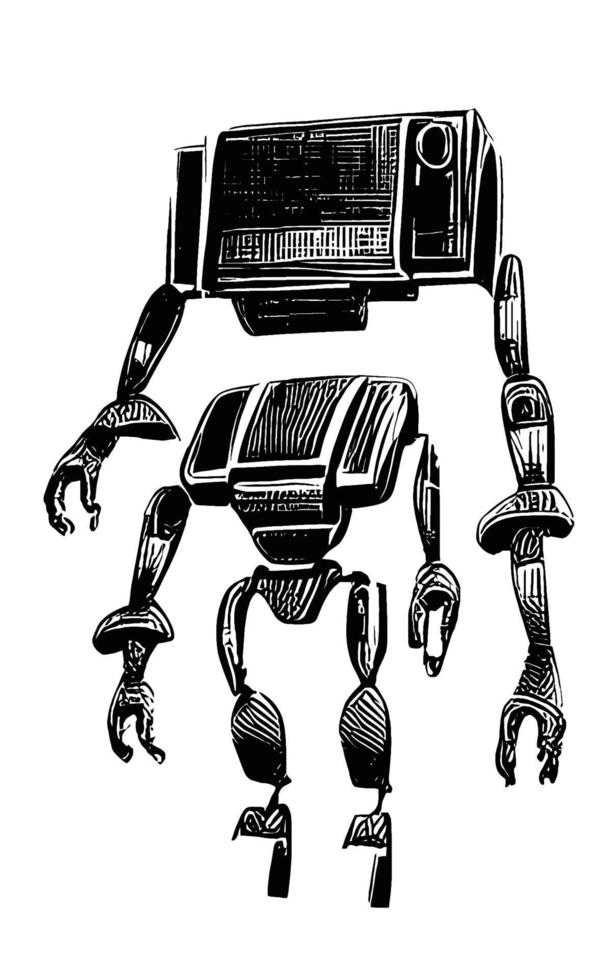 Robot Concept Art Assets Sci-Fri Collection Vol. 1 vector