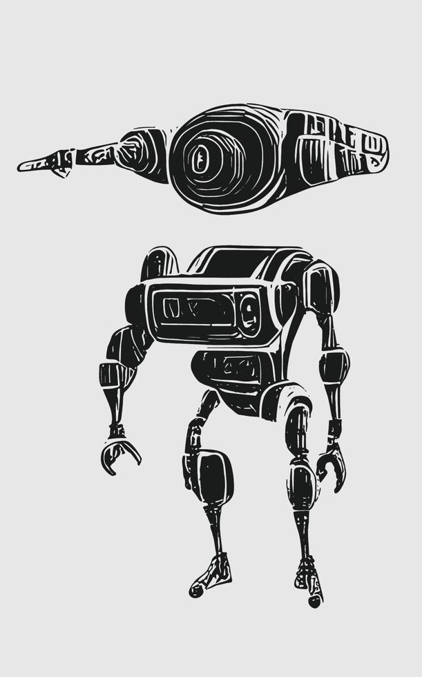 Robot Concept Art Assets Sci-Fri Collection Vol. 1 vector