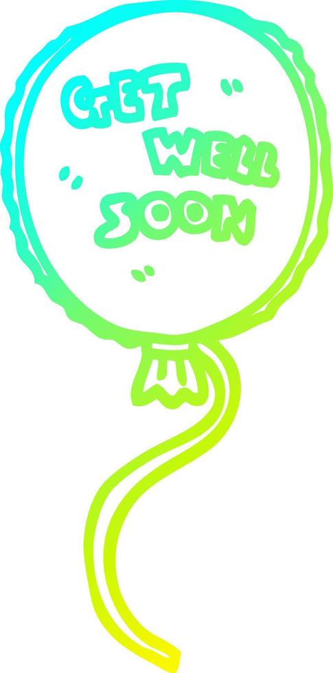 cold gradient line drawing cartoon get well soon balloon vector