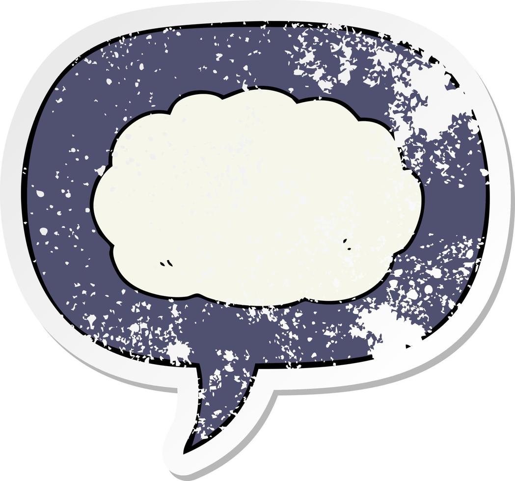 cartoon cloud and speech bubble distressed sticker vector