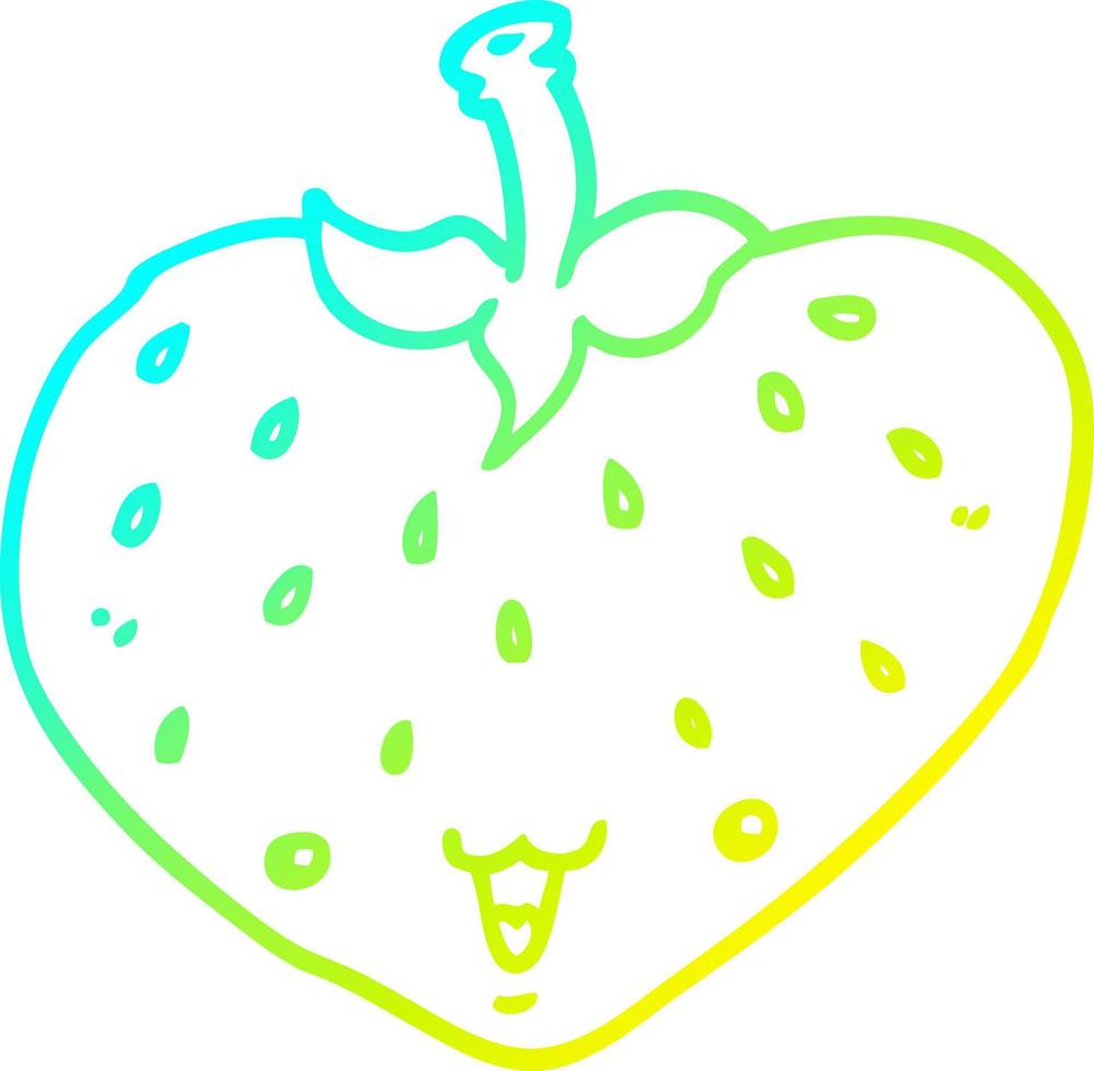 cold gradient line drawing cartoon strawberry vector