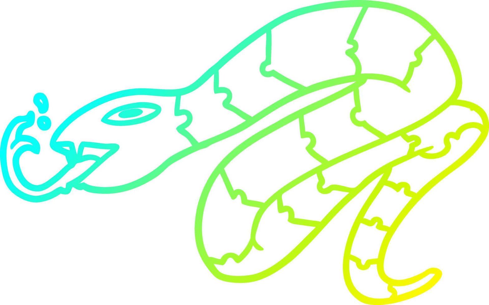cold gradient line drawing hissing snake vector